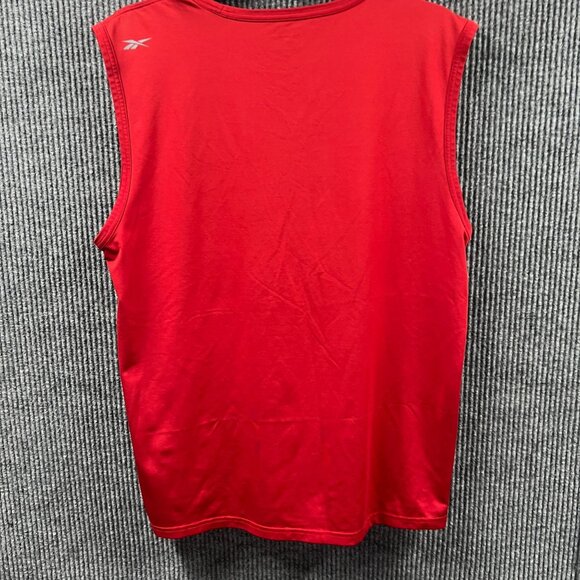 Reebok Mens Large Red Sleeveless Performance Muscle Shirt‎ Workout Gym Pullover - Picture 3 of 6